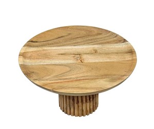 Support à gâteau en bois massif – Présentoir à dessert rond sur piédestal pour gâteaux, pâtisseries et décoration de table - Product Image 2