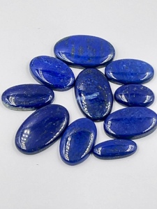 Lot de 10 cabochons ovales en lapis-lazuli naturel, 72g, vente en gros, fournisseur en vrac de pierres précieuses pour les acheteurs chinois - Product Image 1