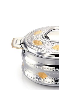 Casserole isotherme classique en acier inoxydable, fabriquée à la main avec un excellent savoir-faire, imprimée, avec couvercle, diamètre 24 cm - Product Image 2