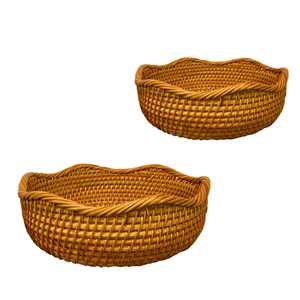 Premium Eco-friendly Handmade <b>Wicker</b> BREAD RATTAN <b>BASKET</b> / TRAY Decorative & Functional <b>Storage</b> - Product Image 1