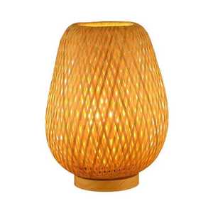 Lampe de table en bambou tissé à la main, lampe de chevet Zen Wabi Sabi, lanterne en rotin japonaise, décoration de chambre en bambou naturel, fournisseur - Product Image 1