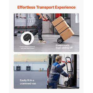 Carrello Portatile con Ruote e Manico Telescopico, Capacità di Carico 600 Libbre, Carrello per Trasporto Pesante - Product Image 5