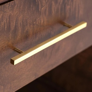 Table de chevet moderne en teck massif de haute qualité, couleur brun foncé, pour usage intérieur. - Product Image 4