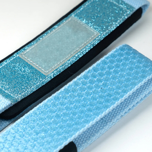 Nouvel Arrivage – Sangle de Poignet de Musculation Luxueuse en Coton Haute Qualité Bleu Pailleté pour le Sport et la Gym – Prix de Gros - Product Image 6