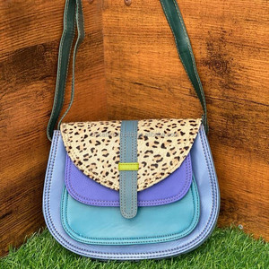 ใหม่กระเป๋าถือหนังรีไซเคิลสไตล์ตะวันตกกระเป๋าเงินหลายสีทำด้วยมือจริงผมพิมพ์ลายสัตว์กระเป๋าสะพายไหล่ - Product Image 3