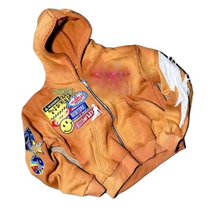 Sudadera con capucha de calidad superior OEM, precio al por mayor personalizado, lavado ácido de gran tamaño, 100% algodón, estilo de tendencia pesado, gran oferta, Vintage para hombre - Product Image 3