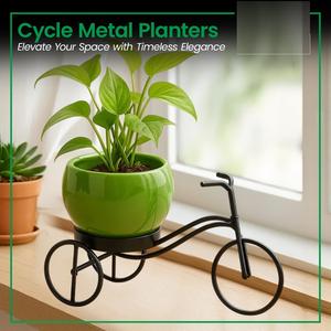 Support de plante en métal en forme de cycle, support décoratif en fer pour vase à fleurs, support élégant pour pot de fleurs pour une utilisation en intérieur et en extérieur - Product Image 2