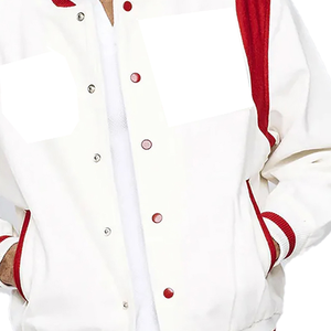 Veste universitaire KAP rouge et blanche, corps en laine, manches en cuir, style universitaire, veste bomber, style collégial, personnalisable, veste universitaire de fraternité - Product Image 4