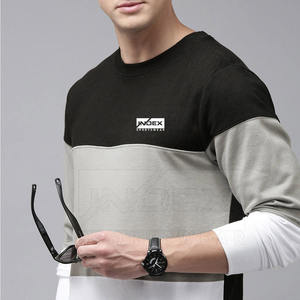 Sudadera de Hombre INDEX con Bloques de Color, Cuello Redondo, Corte Regular, Tejido de Algodón, Informal, para Otoño, Transpirable, con Estampado Frontal - Product Image 6