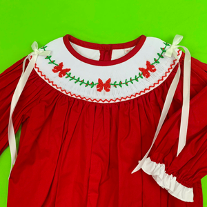 Ropa infantil bordada de 5 a 9 días de entrega, de 3 meses a 10 años, con volantes, manga larga, lazo, tela con estampado personalizado para bebés y niños pequeños - Product Image 1