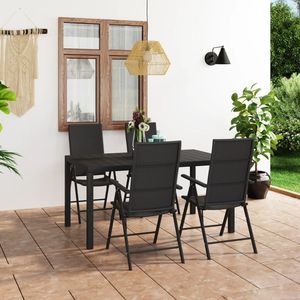 Set da pranzo Patio nero da 5 pezzi - Product Image 1