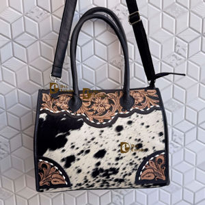 Bolso de mano de cuero con grabado artesanal, estilo bohemio vintage, de piel de vaca, hecho a mano, bandolera, última moda 2026 - Product Image 1