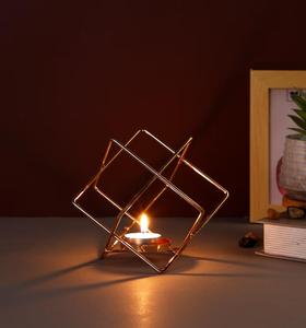 Geometric Brass <b>Tea</b> Light Holder Heat Resistant Home Decoration - Product Image 1