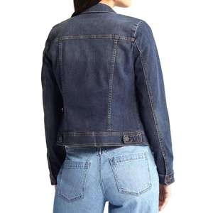 Veste en jean confortable pour femme, manches longues, col rabattu, fermeture boutonnée, couleur unie, finition délavée, coupe classique, style printemps - Product Image 4