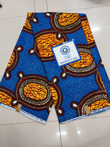 Green <b>Orange</b> Luxury African Wax Print Ankara Fabric Geometric Circle Pattern for <b>Women</b> Dressmaking - Product Image 5