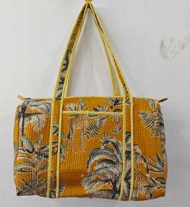 Custom Digital Printed 100% Pure Cotton Quilted Vintage Women's Duffle <b>Bag</b> for Travel <b>Beach</b> And Summer Winter Antumn Use - Product Image 6