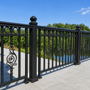Barandilla de Balcón de Metal Negro con Diseño Ornamental, Valla Decorativa para Terraza Exterior, Barandilla de Seguridad para el Límite de la Propiedad de la Villa - Product Image 2