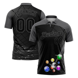 เสื้อบิลเลียดคอวีพิมพ์ลายแบบรีดร้อน ระบายอากาศได้ดี ซับเหงื่อ แห้งเร็ว เป็นมิตรกับสิ่งแวดล้อม แขนสั้น แบบยูนิเซ็กซ์ สั่งทำได้ - Product Image 2