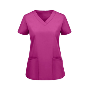Tenues d'hôpital, uniformes d'infirmières, manches courtes, tricot en spandex, respirant, confortable, logo/taille/couleur personnalisés - Product Image 1