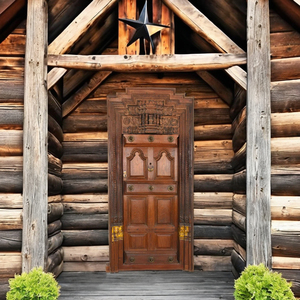 Puerta Decorativa de Madera con Marco, Hecha a Mano, de Madera Sólida, Artesanía Haswani - Product Image 1