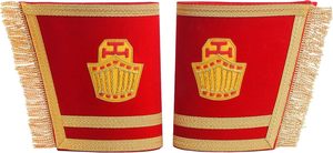 High Priest Royal Arch Chapter Cuff - <b>Red</b> Velvet With Gold Fringe Metal type Brass Gem type No gemstone - Product Image 2