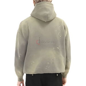 เสื้อฮู้ดดี้ผู้ชาย ผ้าฝ้ายหนานุ่ม 100% เฟรนช์เทอร์รี่ 400+  รักษ์โลก พิมพ์ลายซิลค์สกรีน วินเทจ โลโก้ด้านหน้าแบบกำหนดเอง สำหรับฤดูใบไม้ร่วง ผลิตตามแบบ OEM - Product Image 1