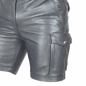 Custom Waist Size Available <b>Men's</b> <b>Leather</b> <b>Shorts</b> OEM ODM <b>Men</b> Breathable <b>Leather</b> <b>Shorts</b> Real <b>Leather</b> Slim Fit Gym <b>Short</b> - Product Image 6