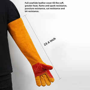 Guantes de Trabajo de Soldadura de Manga Larga, Resistentes al Calor y al Desgaste, Protectores de Manos para Barbacoa, Guantes de Seguridad - Product Image 4