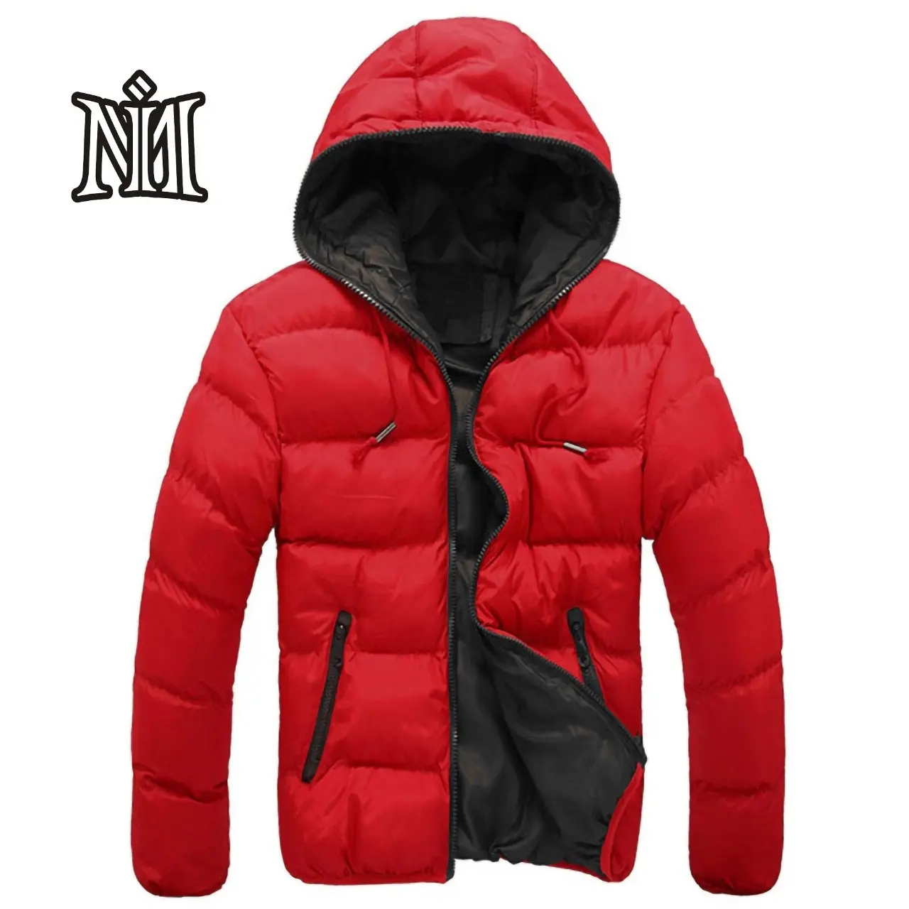 Custom buffer bubble jackets for men red color comfortable wind breaker wholesale padded coats with pockets cheap price