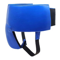 Protège-glandes de boxe bleu sur mesure fabriqué en usine, 100 % cuir véritable, pour combat professionnel et entraînement