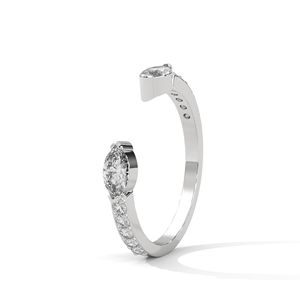 Anillo de Diamantes de Plata de Joyería Fina para Mujer, Elaborado con Piedras Creadas en Laboratorio, Banda Minimalista de Lujo para Uso Diario y Regalos - Product Image 2