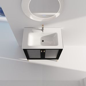Vanità da bagno indipendente da 32 pollici con lavello in ceramica porta a chiusura morbida-compensato (pacchetto KD) - Product Image 3