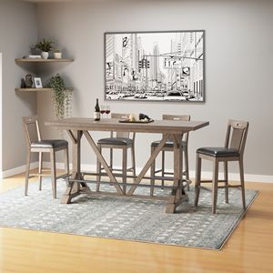 Wallace & Bay Benti Brown Slat Back Bar sgabelli Set di 2 - Product Image 4