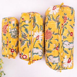 Trousse de Maquillage Portable Grande Capacité en Coton Écologique Résistant à l'Eau, Douce et Florale, Personnalisable en Usine, Haute Qualité - Product Image 4