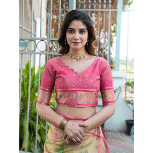 Vestidos de Cóctel Elegantes para Mujer, de Organza Zari Tejida, Estilo Patola Saree, por Elite Weaves, 600g - Product Image 1