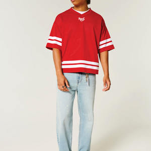 Jersey de Fútbol Americano Personalizado al por Mayor con Rayas Rojas, Uniforme de Práctica Transpirable de Malla, Proveedor OEM de Marca Privada - Product Image 2