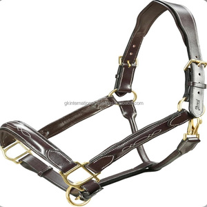 Classic Leather Halter Extra Comfort <b>Padding</b> & Stitching Genuine Leather Horse Halter and Head Collar Leather Adjustable Halter - Product Image 4