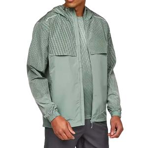 Vestes à fermeture éclair intégrale en polyester 100% personnalisées en usine, nylon brillant, imperméable, sublimation, veste coupe-vent pour homme - Product Image 1