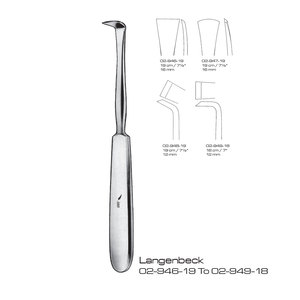 Espátulas de Langenbeck de 19 cm, 16 mm y 12 mm, Instrumento Manual para Cirugía General, Clase I, Reutilizable, Certificado ISO13485, Uso Hospitalario - Product Image 1