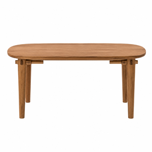 Table à manger rectangulaire en teck, design scandinave moderne, pieds en bois, 6 places, écologique, imperméable, durable, stable pour hôtel - Product Image 1