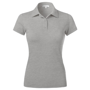 Polo Rojo de Mujer, Manga Corta, Color Sólido, Piqué, Ropa Casual - Product Image 2