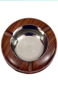 Cendrier sans fumée en aluminium, carré, style américain, portable, cadeau, plateau en bois de sheesham, insert en verre transparent moderne - Product Image 4