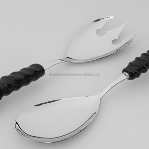 Juego de Cubiertos de nuevo diseñador, artesanías RF pulidas con diseño de bambú de madera Natural, cucharas con mango, cubiertos, cubiertos para obsequios - Product Image 6