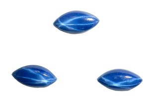 Saphir bleu étoilé marquise 4x8 mm 1 carat, cabochon poli créé en laboratoire, effet étoile à 6 branches, hauteur 3 mm pour la fabrication de bijoux - Product Image 6