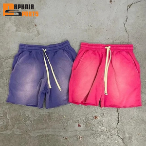 Pantalones Cortos Deportivos Casuales de Felpa Francesa con Logotipo Personalizado, Talla Grande, Holgados, Unisex, de Algodón, con Cintura Elástica, para Hombre - Product Image 1