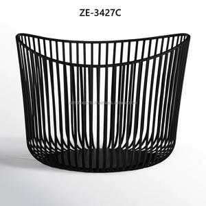 Elegant Rectangular Iron Metal Tray Basket Wooden Handle Foldable Dishwasher Safe Decor Set for Fruits Mid-Century Modern Design - Product Image 2