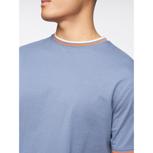 T-shirts Homme Col Rond Manches Courtes 100% Coton Uni Décontracté Coupe Classique Léger Respirant Impression Personnalisée Prix Usine OEM - Product Image 5