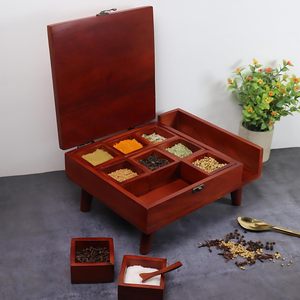 Rustic Handmade Premium Quality Wooden Spice Box Spice <b>Pepper</b> Shakers Eco-Friendly Scratch Resistant Food Grade Dishwasher Safe - Product Image 1
