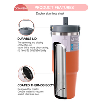 Mejor venta Promo Taza de coche portátil Regalo OEM Precio de fábrica Acero inoxidable 304 Tapa de paja a prueba de fugas aislada 20 oz 30 oz Vaso