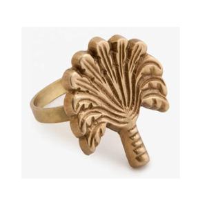 Anneau de serviette en métal fleur et feuille pour porte-tissu de table Anneaux de serviette décor de mariage Anneau de serviette idéal parfait pour toute occasion - Product Image 3